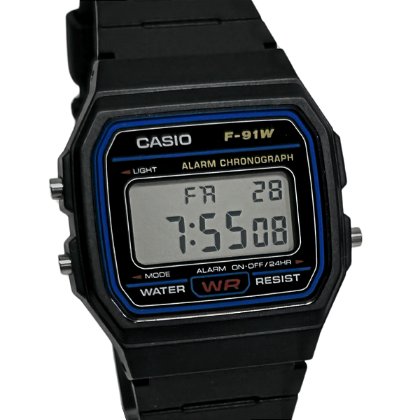 Relógio Casio Digital Unissex Clássico Preto F-91W-1DG