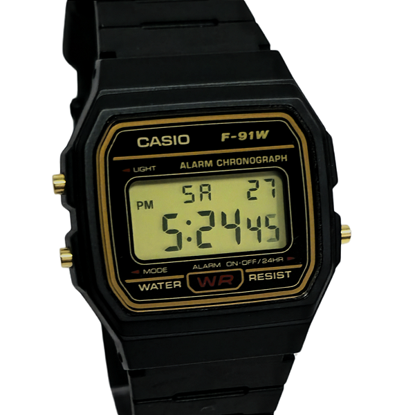 Relógio Casio Digital Unissex Clássico Preto F-91WG-9QDF