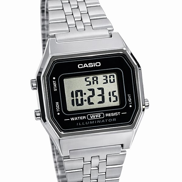 Relógio Casio Digital Vintage Feminino Prateado LA680WA-1DF