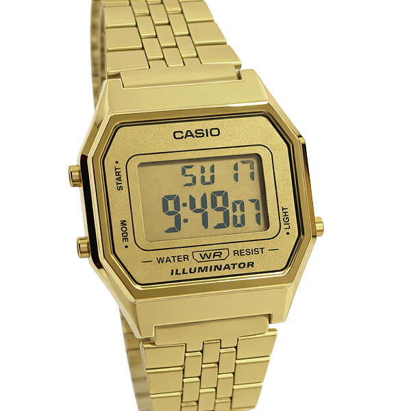 Relógio Casio Digital Vintage Feminino Dourado LA680WGA-9DF