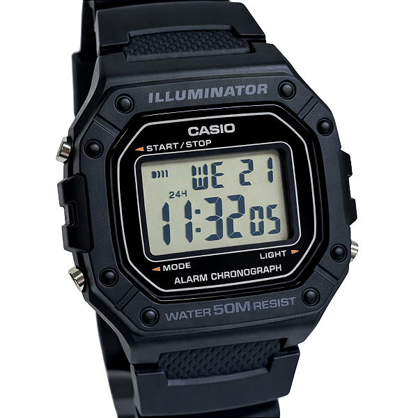 Relógio Casio Digital Esportivo Masculino Preto W-218H-1AVDF