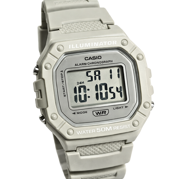Relógio Casio Digital Esportivo Unissex Areia W-218HC-8AVDF