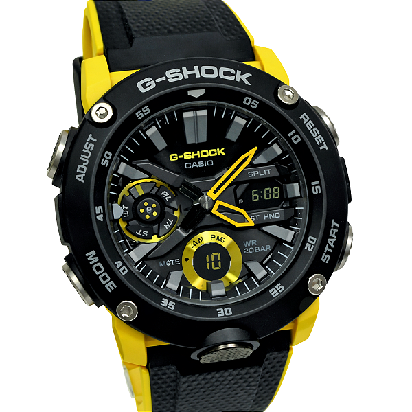 Relógio Casio Analógico e Digital G-Shock Masculino Amarelo GA-2000-1A9DR