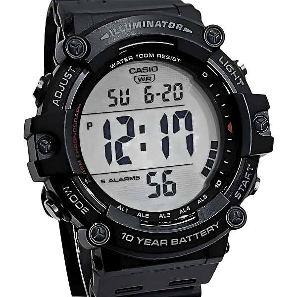 Relógio Casio Digital Standard Masculino Preto AE-1500WH-1AVDF