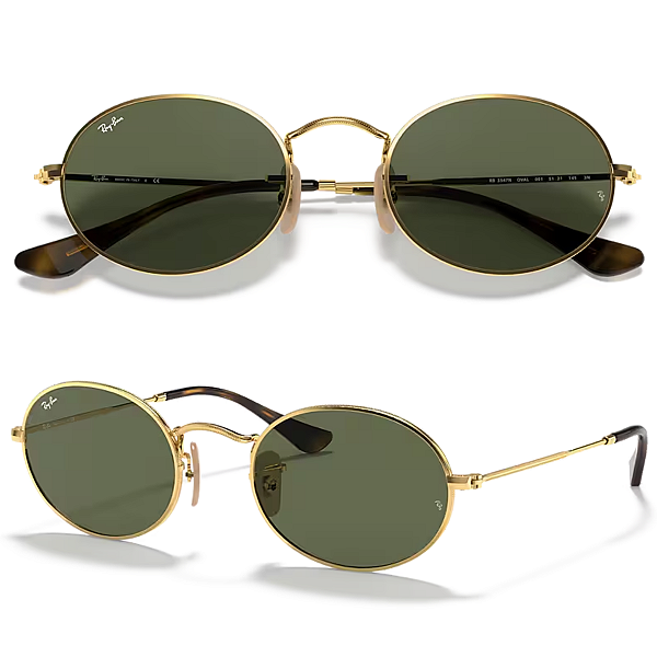 Óculos De Sol Ray Ban Oval Flat Lenses RB3547N Tamanho 51