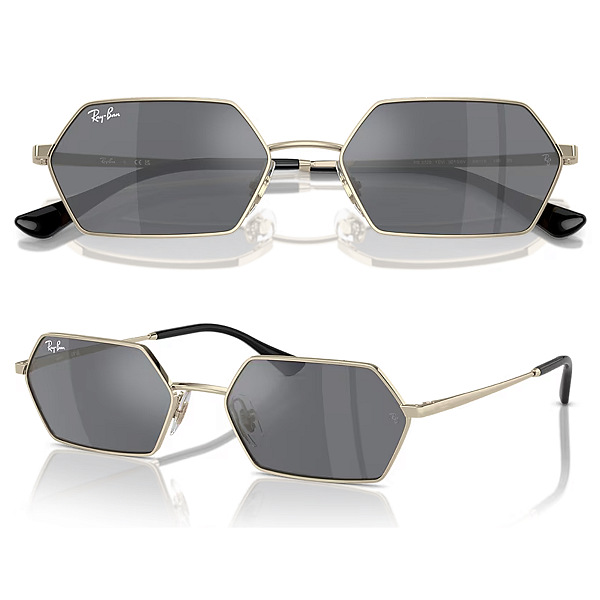 Óculos De Sol Ray Ban Yevi Bio-Based Dark Grey RB3728 Tamanho 58