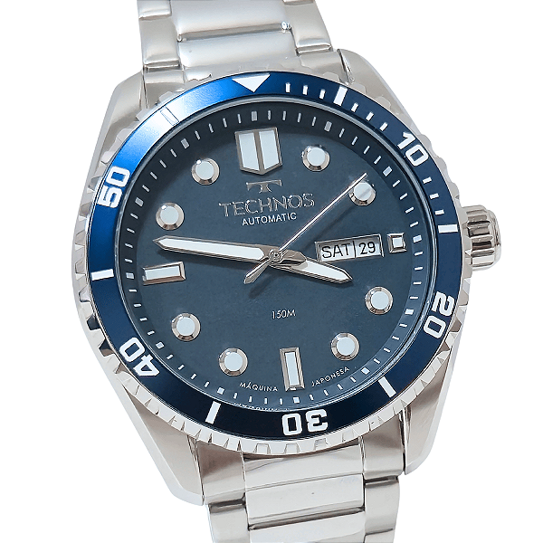 Relógio Technos Masculino Automático Diver Prateado 8205OX/1A