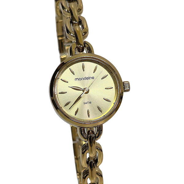Relógio Mondaine Feminino Analógico Mini Dourado 32589LPMVDM1