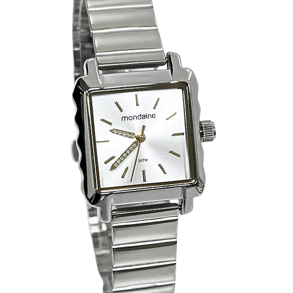 Relógio Mondaine Analógico Feminino Quadrado Cristais 32218L0MVNE3