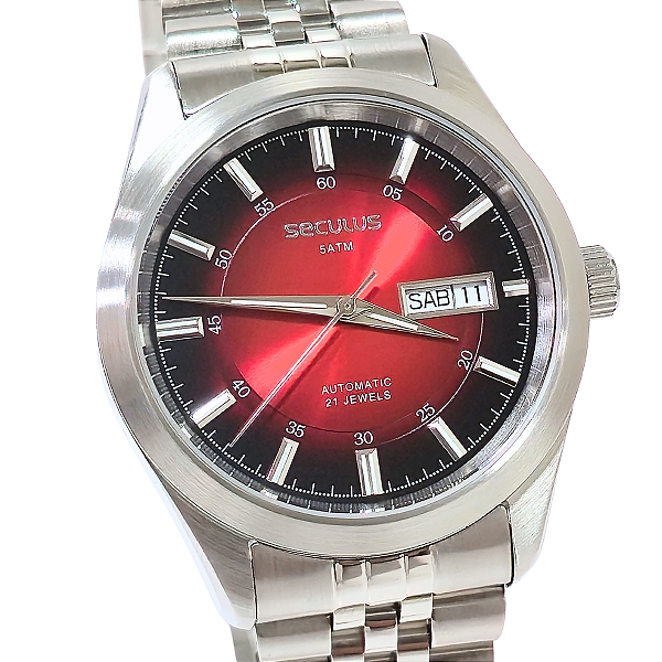 Relógio Seculus Masculino Automático Vermelho Efeito Sunset 77361G0SVNA2