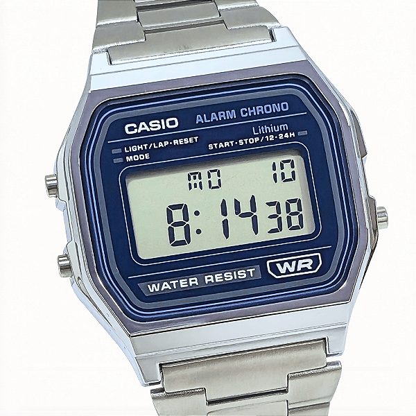 Relógio Casio Unissex Digital Vintage Prateado A158WEA-2DF