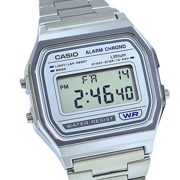 Relógio Casio Unissex Vintage Digital Prateado A158WEA-7DF