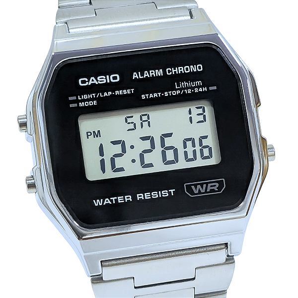 Relógio Casio Unissex Digital Vintage Prateado A158WEA-1DF