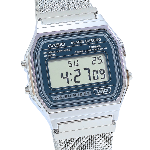 Relógio Casio Unissex Vintage Prateado A158WEM-3DF