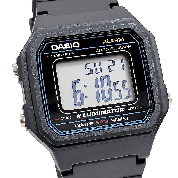 Relógio Casio Masculino Digital Preto W-217H-1AVDF