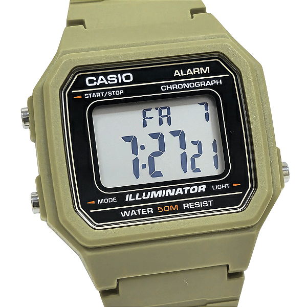 Relógio Casio Masculino Digital Standard Bege W-217H-5AVDF