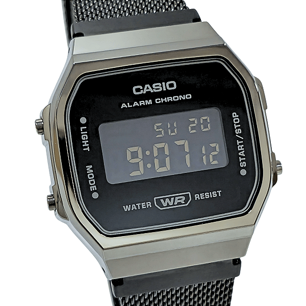 Relógio Casio Unissex Vintage Digital Grafite A168WEMB-1BDF