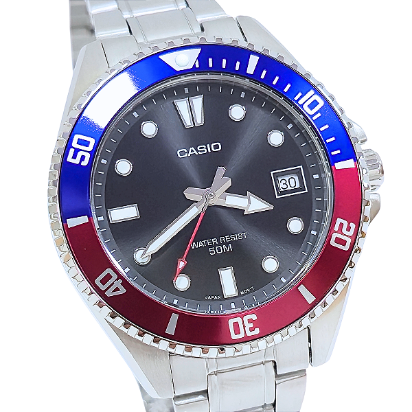 Relógio Casio Masculino Duro 38 mm Pepsi MDV-10D-1A3VDF