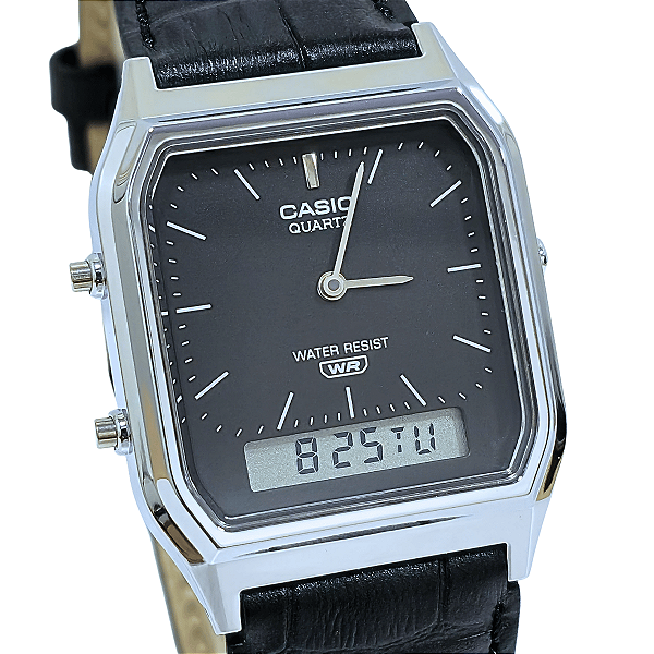 Relógio Casio Unissex AnaDigi Vintage Clássico AQ-230EL-1ADF