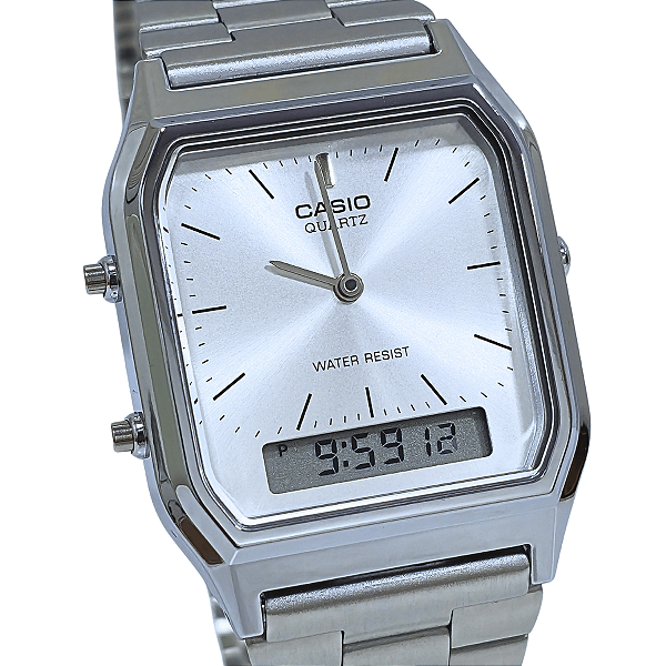 Relógio Casio Unissex Anadigi Vintage Clássico AQ-230A-7AMQYDF