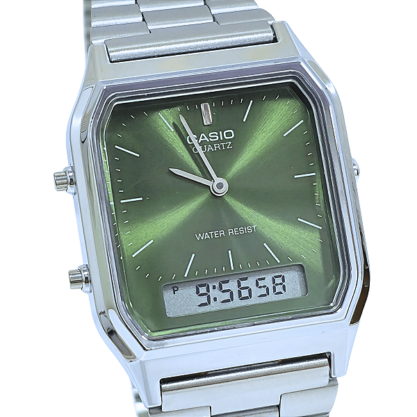 Relógio Casio Unissex Anadigi Vintage Clássico AQ-230A-3AMQYDF