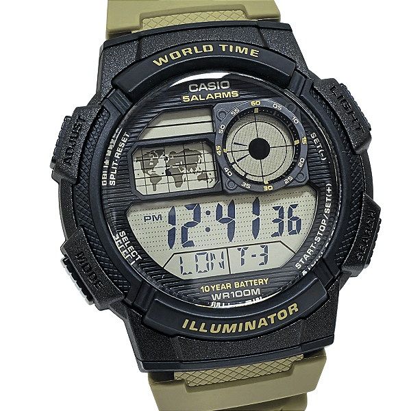 Relógio Casio Masculino Digital World Time AE-1000W-5AVDF