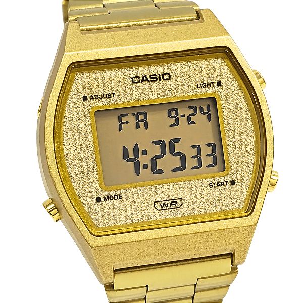 Relógio Casio Feminino Digital Vintage Glitter Dourado B640WGG-9DF