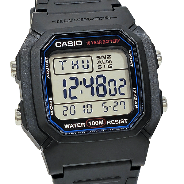 Relógio Casio Masculino Digital Standard Preto W-800H-1AVDF