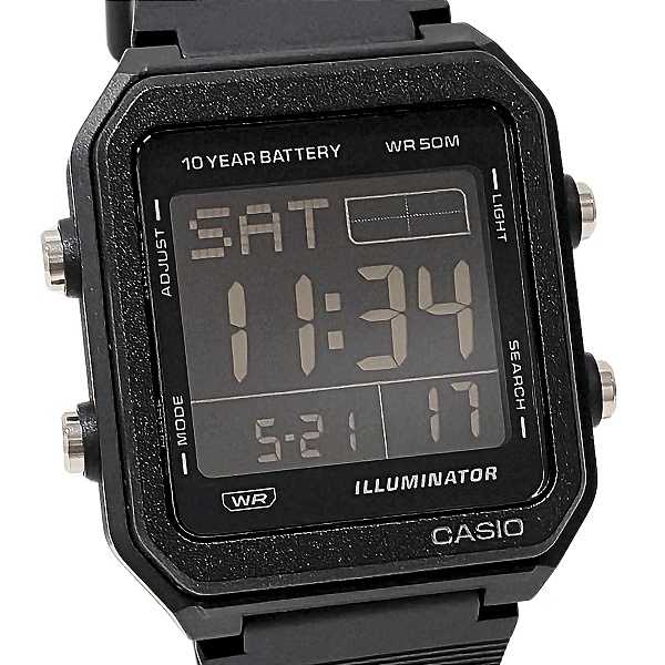 Relógio Casio Unissex Digital Standard World Time W-221H-1BVDF