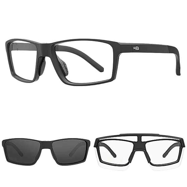 Óculos de Grau HB Presto 2.0 Clip on Matte Black Gray Fotocromático 10105180243105