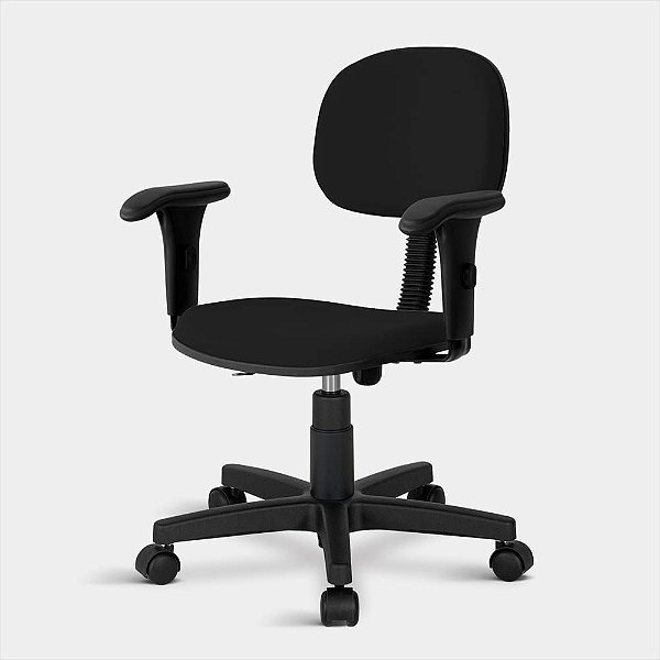 Cadeira Secretária Tecido Giratória 1853 C/br 8717  Preta
