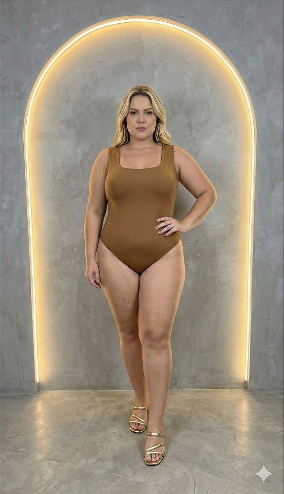 Body Poliamida Decote Quadrado Plus Size 8113 - Its