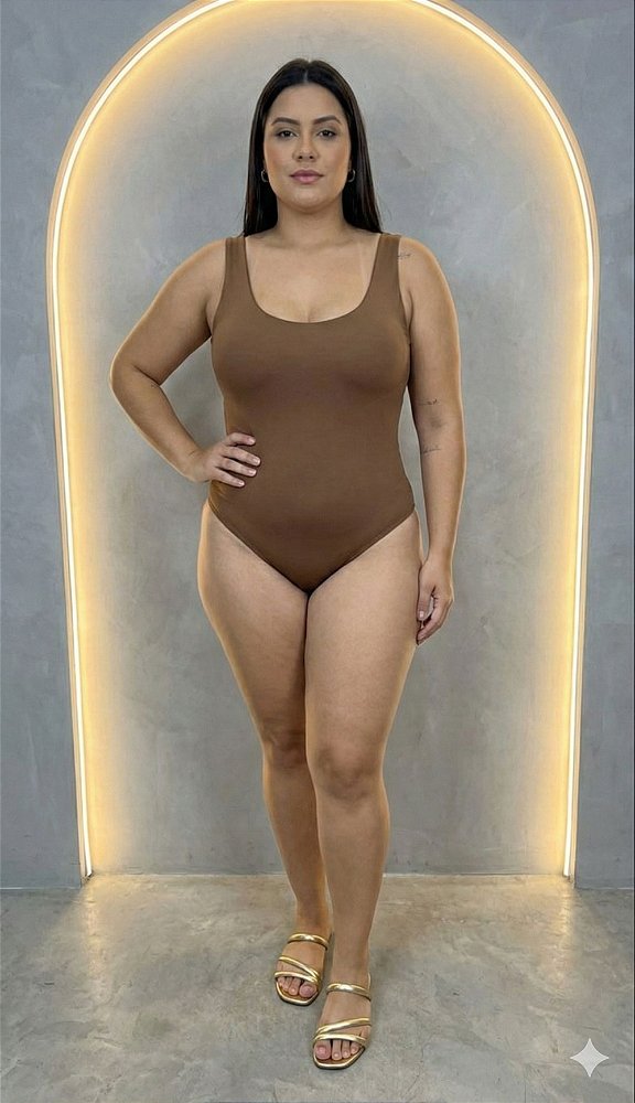Body Poliamida Decote U Plus Size 8075 - Its