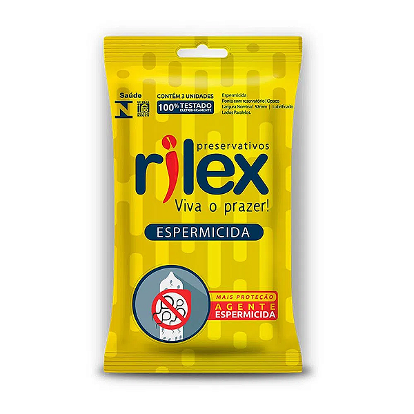Preservativo Lubrificado Com Espermicida 3 Unidades Rilex