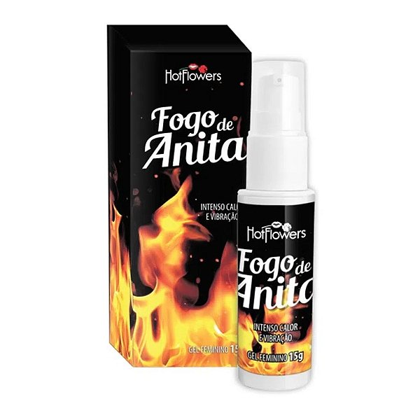 Fogo De Anita Gel Excitante Feminino Que Esquenta E Vibra 15g Hot Flowers