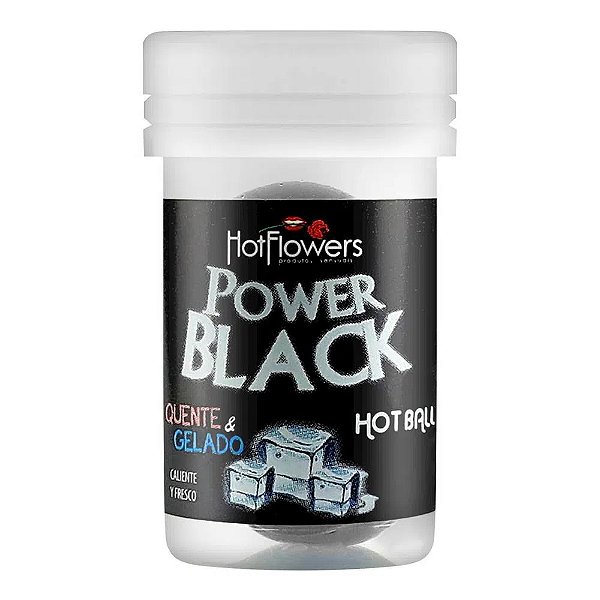 Hot Ball Power Black Gel Comestível Quente E Gelado Hot Flowers