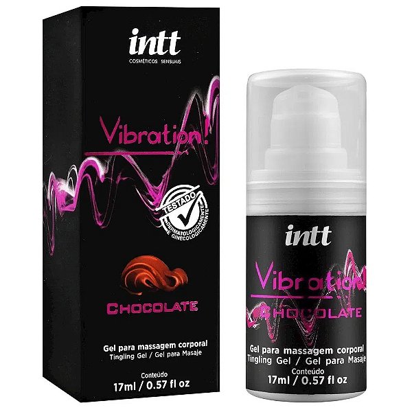 Vibration! Gel Para Massagem Corporal Sabor Chocolate 17g INTT