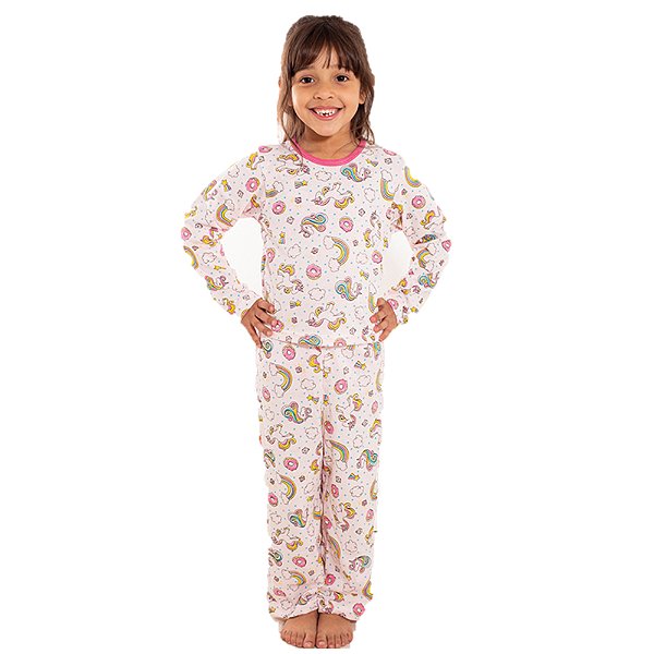 Pijama Infantil Menina com Manga Longa E Calça Inverno