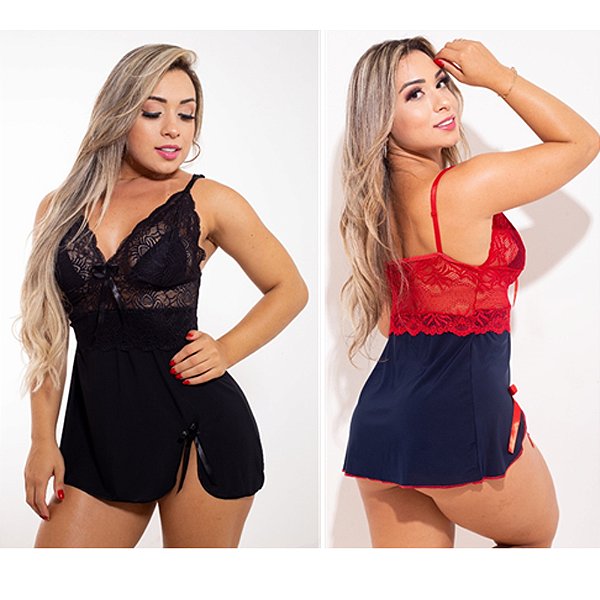 Camisola Sensual com Renda Larissa