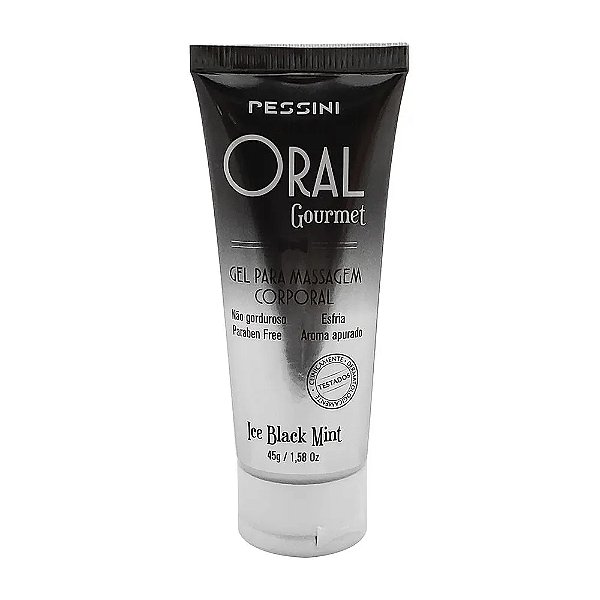 Oral Gourmet Gel Beijável Que Esfria De Ice Black Mint 35ml/45g Pessini