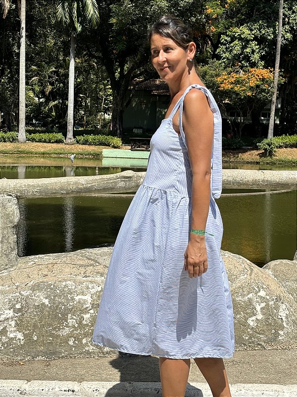 Vestido Lina listrado azul