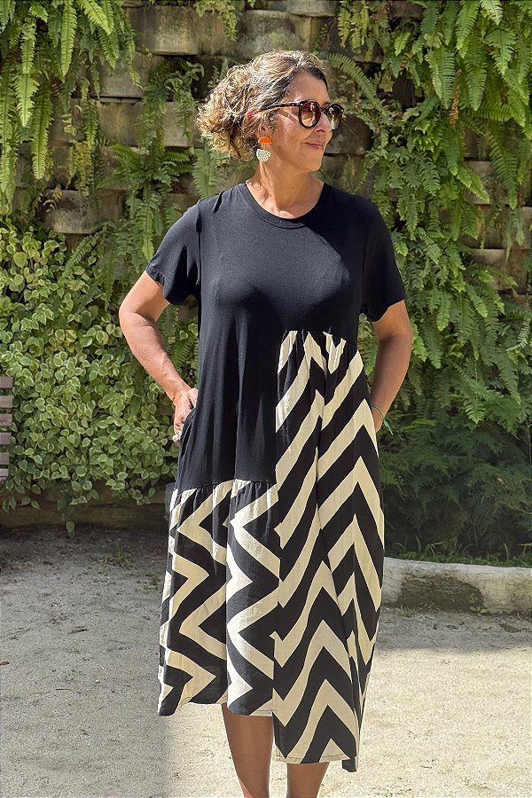 Vestido Francisca Chevron