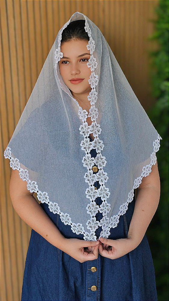 Véu CCB Joana de algodão + Porta Véu