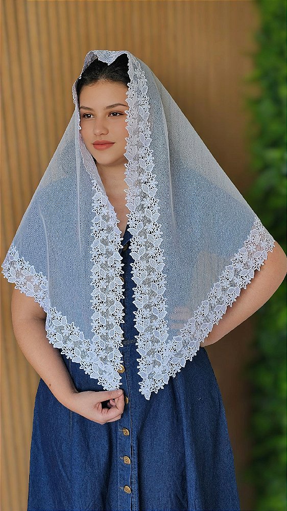 Véu CCB Lenita de algodão + Porta Véu