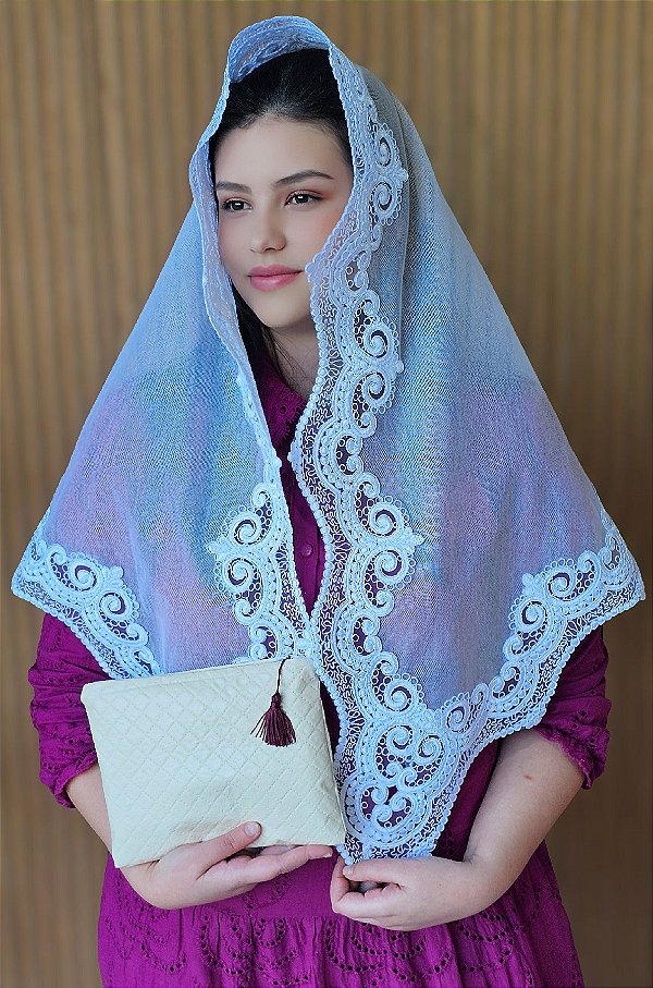 Véu CCB Elizabeth bordado + Porta Véu