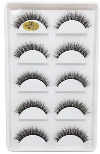 Cílios Postiços 3D X01 - Caixa com 5 Pares
