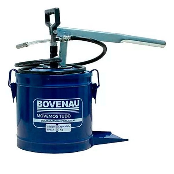 Bomba de Graxa Manual 7kg BMG7 Bovenau para Máquinas Agrícolas, Caminhões e Oficinas