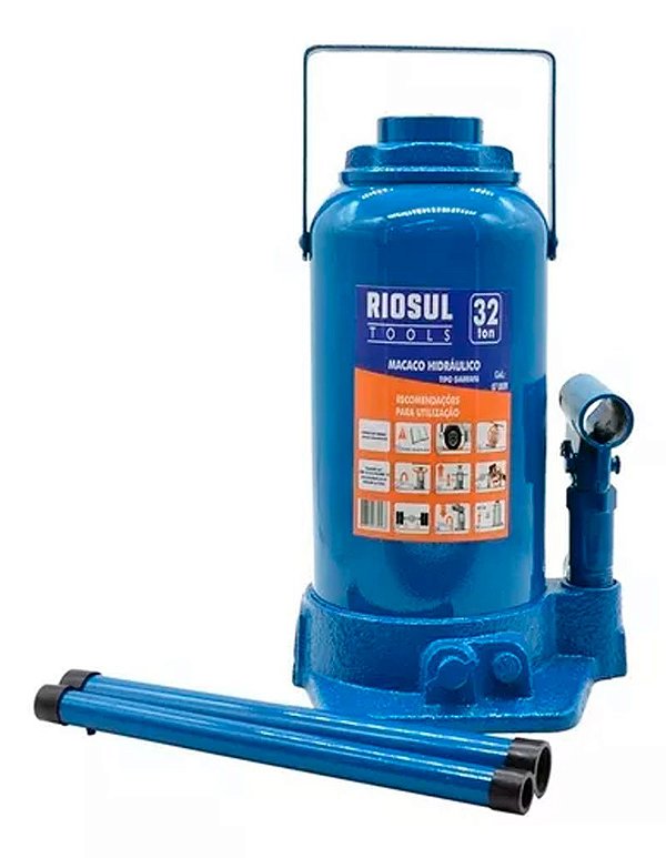 Macaco Hidráulico Tipo Garrafa para 32 Toneladas R070009  Riosul Tools