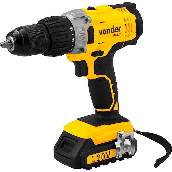 Parafusadeira/furadeira de impacto a bateria 20V fonte de carregamento bivolt automática PFV 200I VONDER PLUS