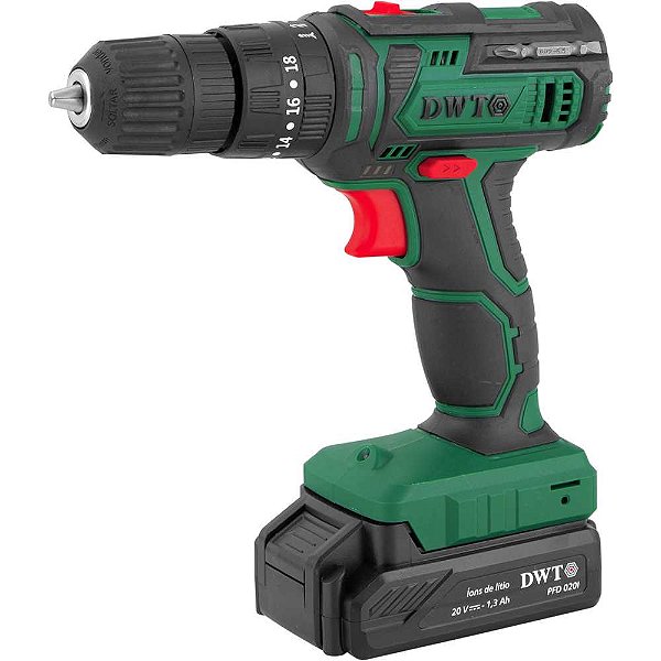 Parafusadeira/furadeira de impacto a bateria 20V carregador bivolt automático PFD 020I DWT